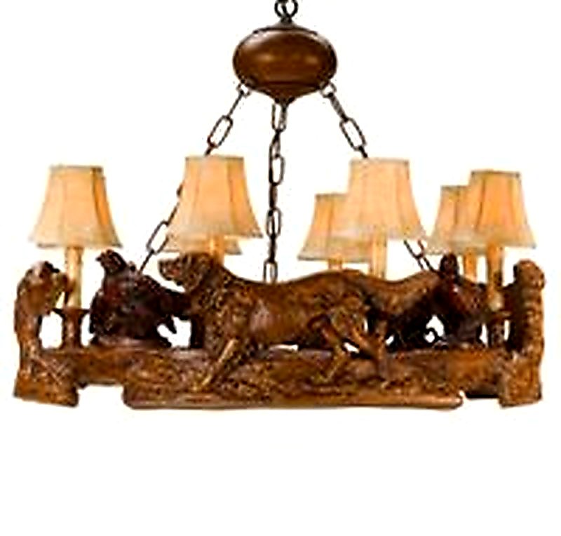 Setter Hunter Dog & Quail Chandelier