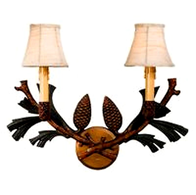 Pinecone & Pine Bough Wall Sconce