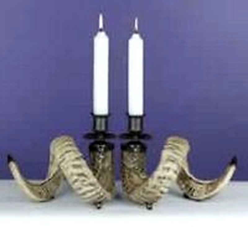 Ram Horn Candle Holder (Pair)