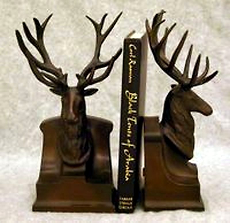 Bronze Finish Deer Head Bookends