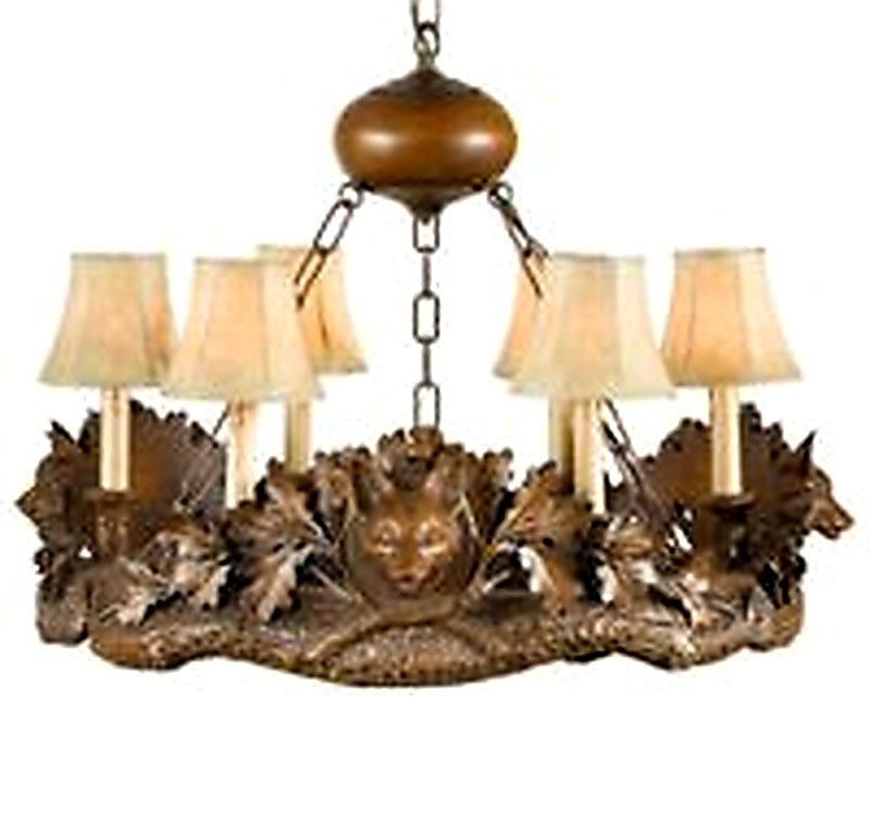 3 Small Fox Head Chandelier