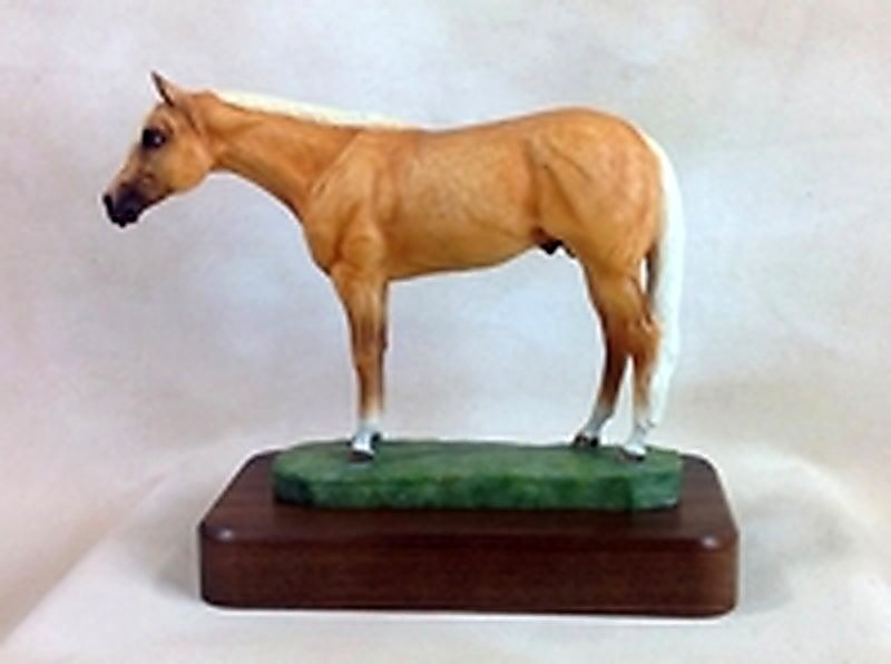 Full Body Medium Size "Palamino" Statue On Walnut