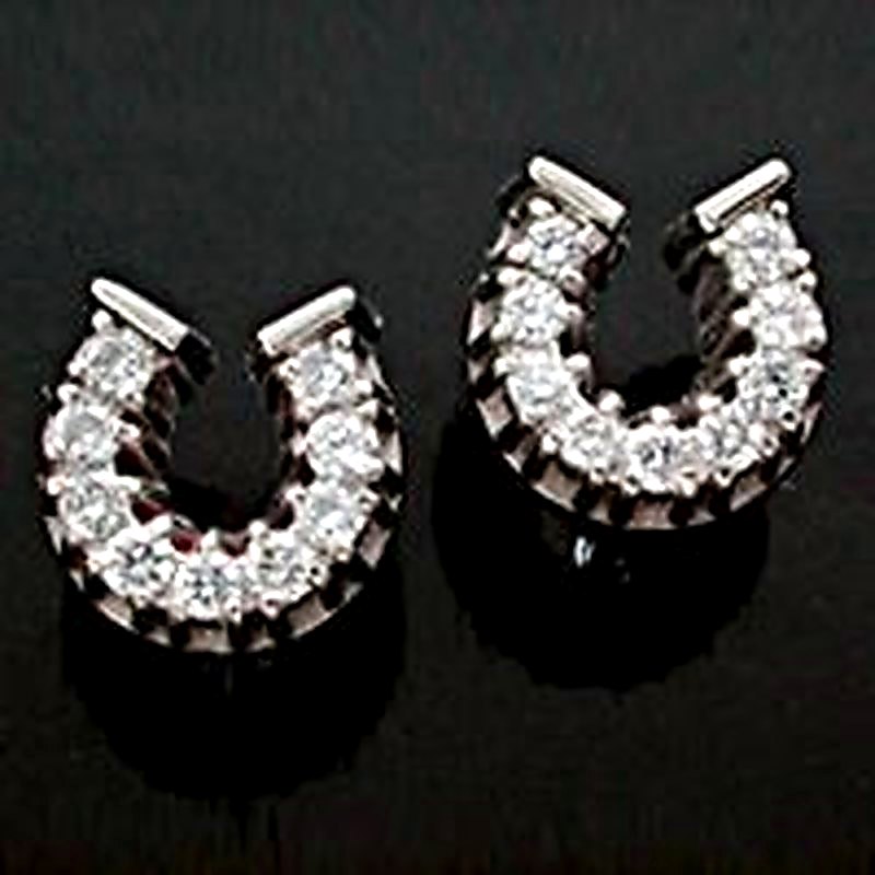 Diamond Horseshoe Earrings