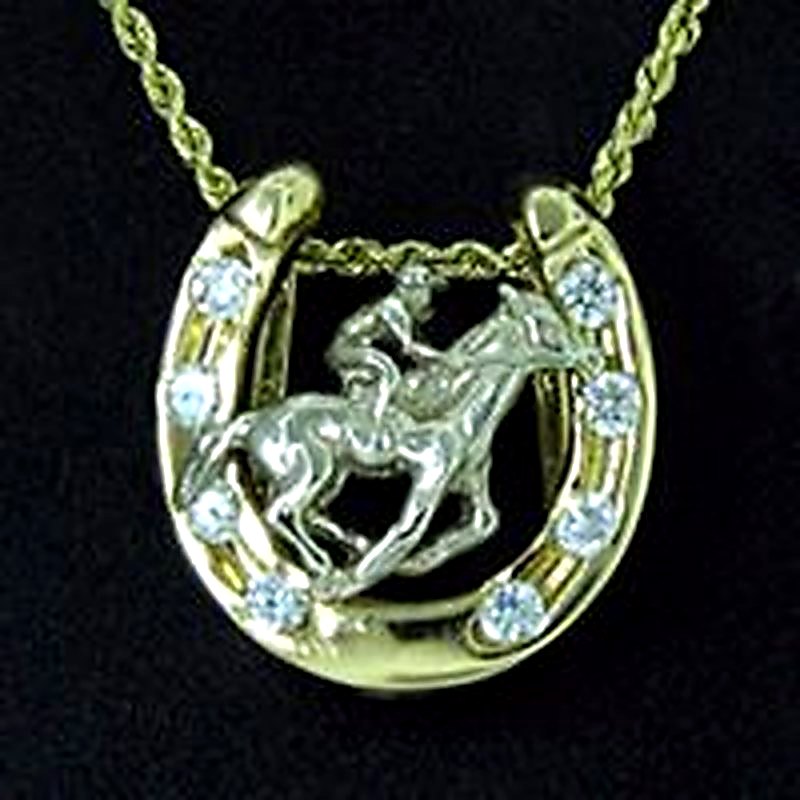 Race Horse & Diamond Horse Shoe Slide