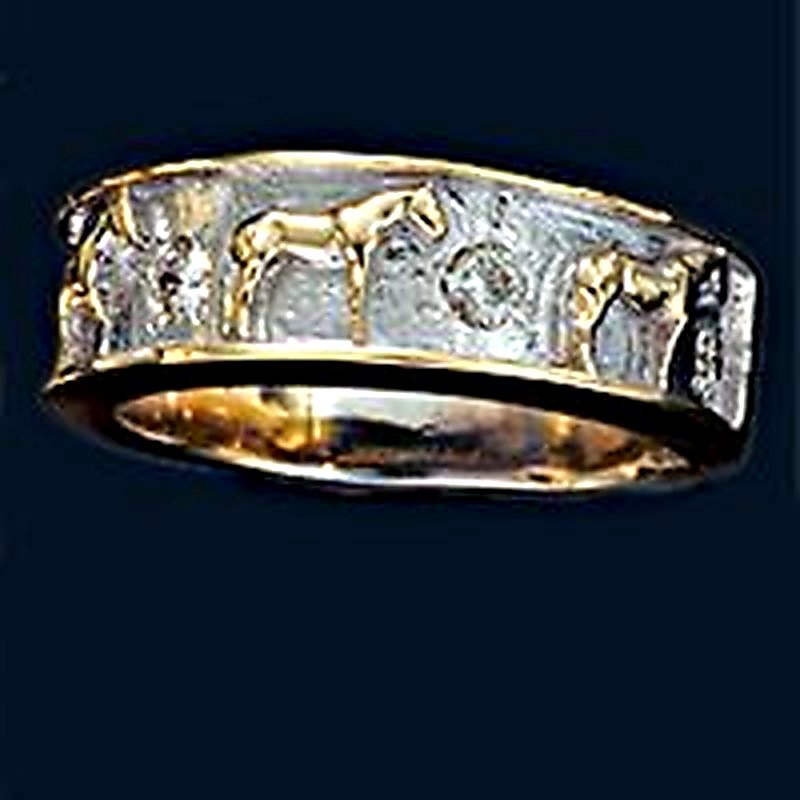 Ladies Diamond Studded Quarter Horse Ring