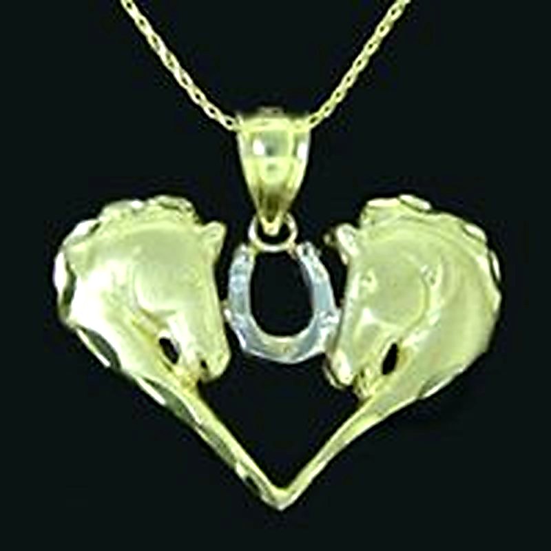 Horse Head Heart Pendant