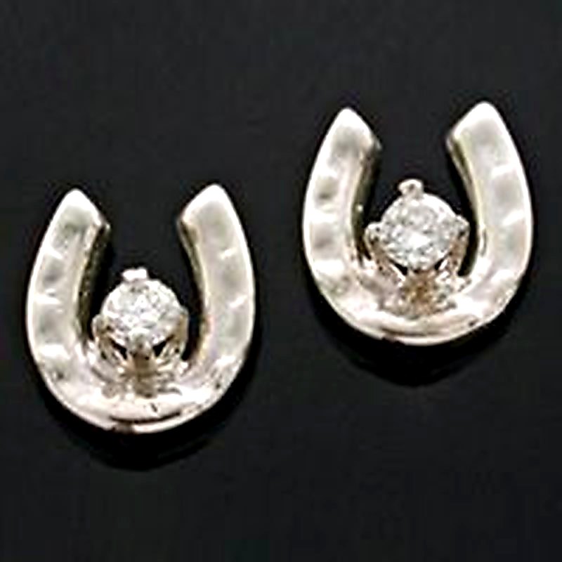 Horseshoe & Diamond Earrings
